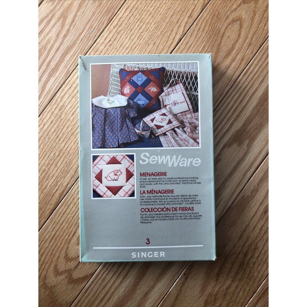 Sew Ware Singer 6268 Embroidery Software Menagerie Animal Motifs Designs